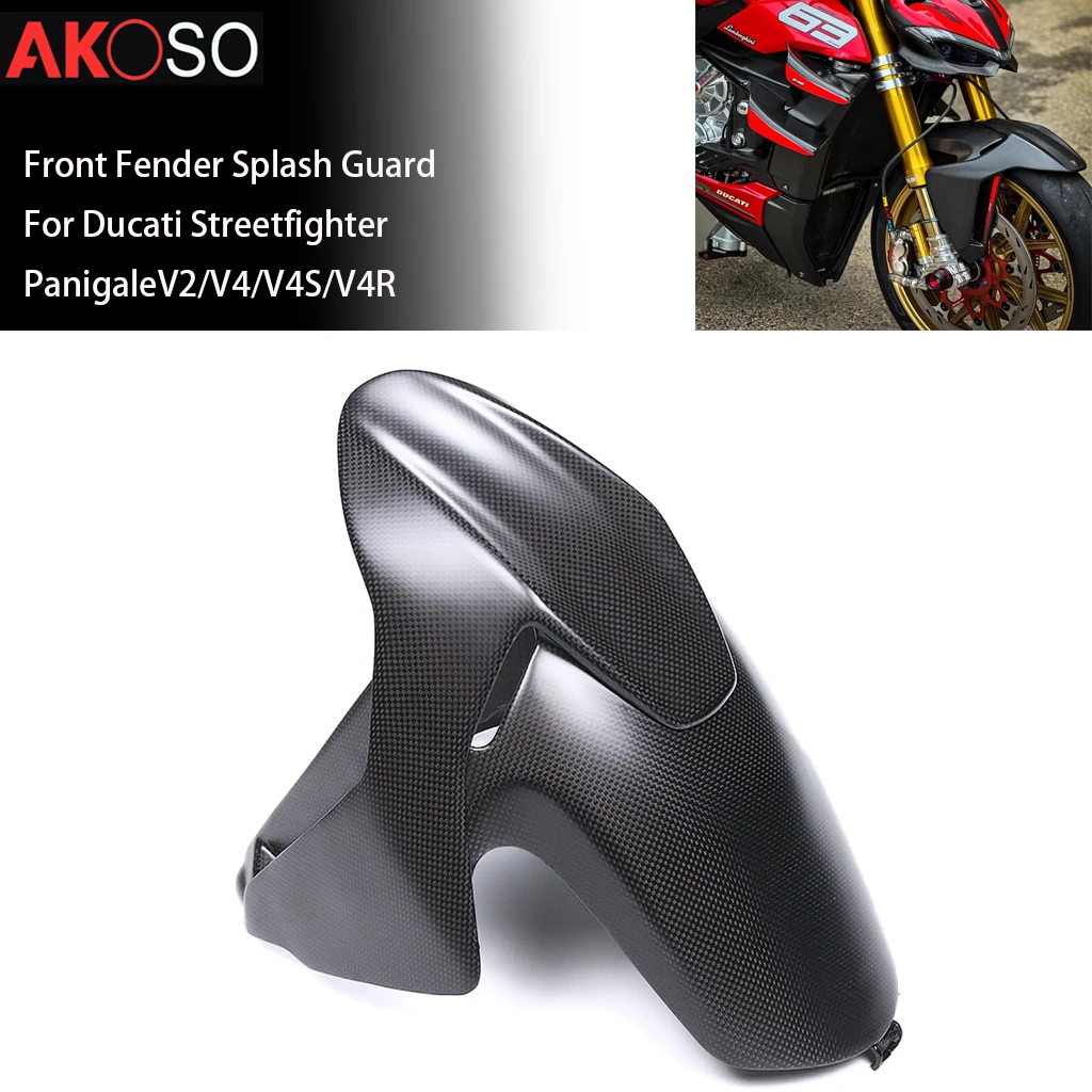 

For Ducati Streetfighter PanigaleV2/V4/V4S/V4R 2018-2024 Motorcycle Mudguard Carbon Fiber Front Fender Wheel Hugger Splash Guard