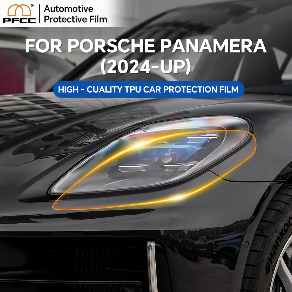 Per Porsche Panamera Base 2024-UP Faro Pellicola per retrovisione Pellicola protettiva per vernice per auto PPF TPU Pre-tagliato Trasparente Anti-graffio