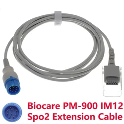 10Pin SpO2 Sensor Extension Cable Compatible With Biocare PM-900 IM12 Patient Monitor,Trunk Wire Pulse Oximeter Adapter.