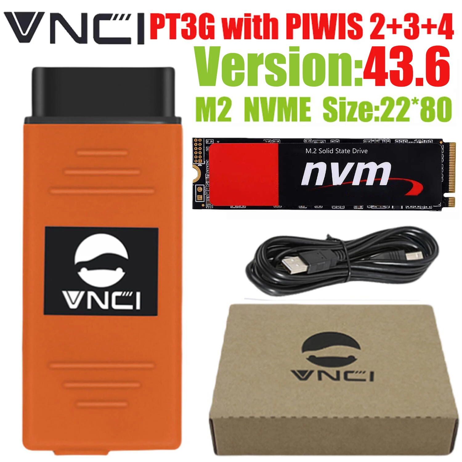 VNCI for PT3G Diagnostic Scanner For Porsche Compatible with For PIWIS2 PIWIS3 PIWIS4 Software Drivers Support Doip CAN FD
