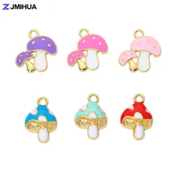 15PCS Enamel Charms Mushroom Charms Pendant For Jewelry Making Accessories DIY Handmade Earrings Necklaces Bracelets Supplies