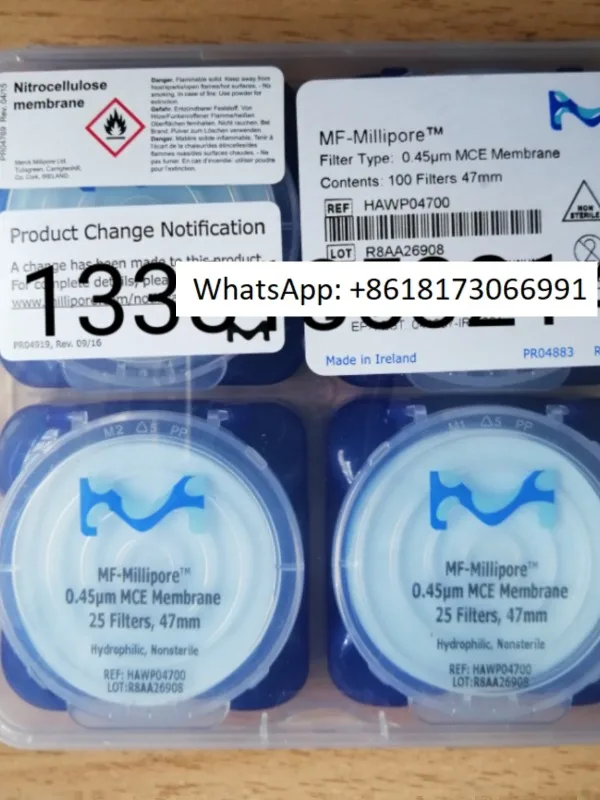 Millipore 0.45um Mixed Cellulose Filter Membrane SDI Membrane 47mm HAWP04700  1 box