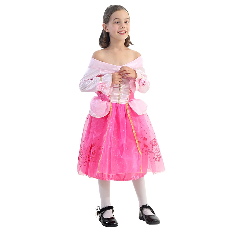 Princess Costume Party Fancy Flower Vestido New 2024 Christmas Birthday Carnival Dress Up Rapunzel Belle Disguise Frock