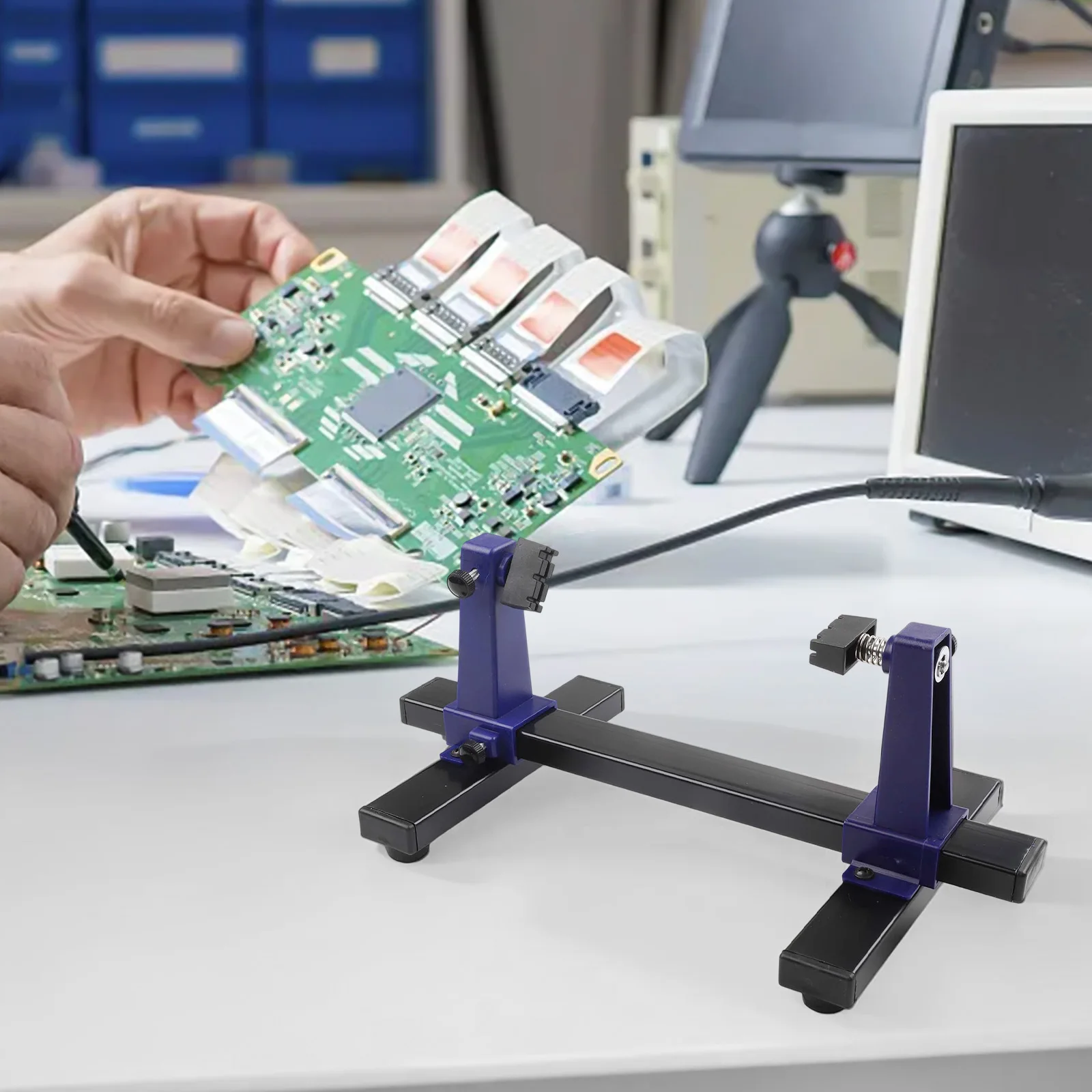 

360 Degree Rotation Soldering Aid Circuit Board Holder Medium 408*170*125mm 360 Rotation Effortless Adjustments