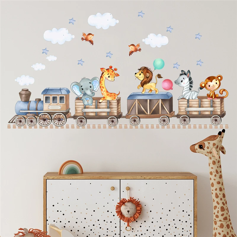 Cartoon-Tier-Zug-Wandaufkleber – Baby Zebra Nursery Bewertung und Preis