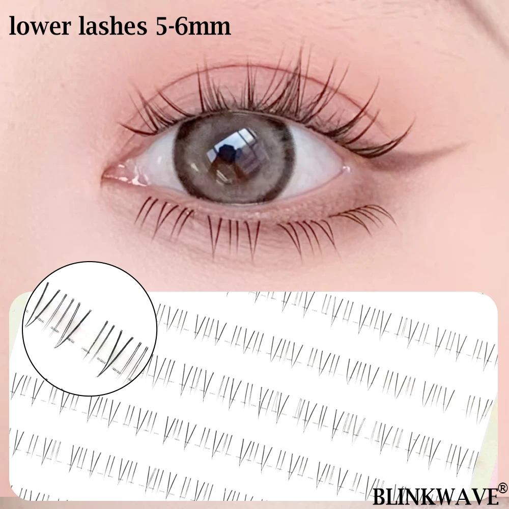 Sonnenblumen-Wimpern für den unteren Wimpernkranz, 5-6mm, 10 Reihen, Wispy-Wimpernbüschel, untere Wimpernverlängerung, künstliche Wimpern