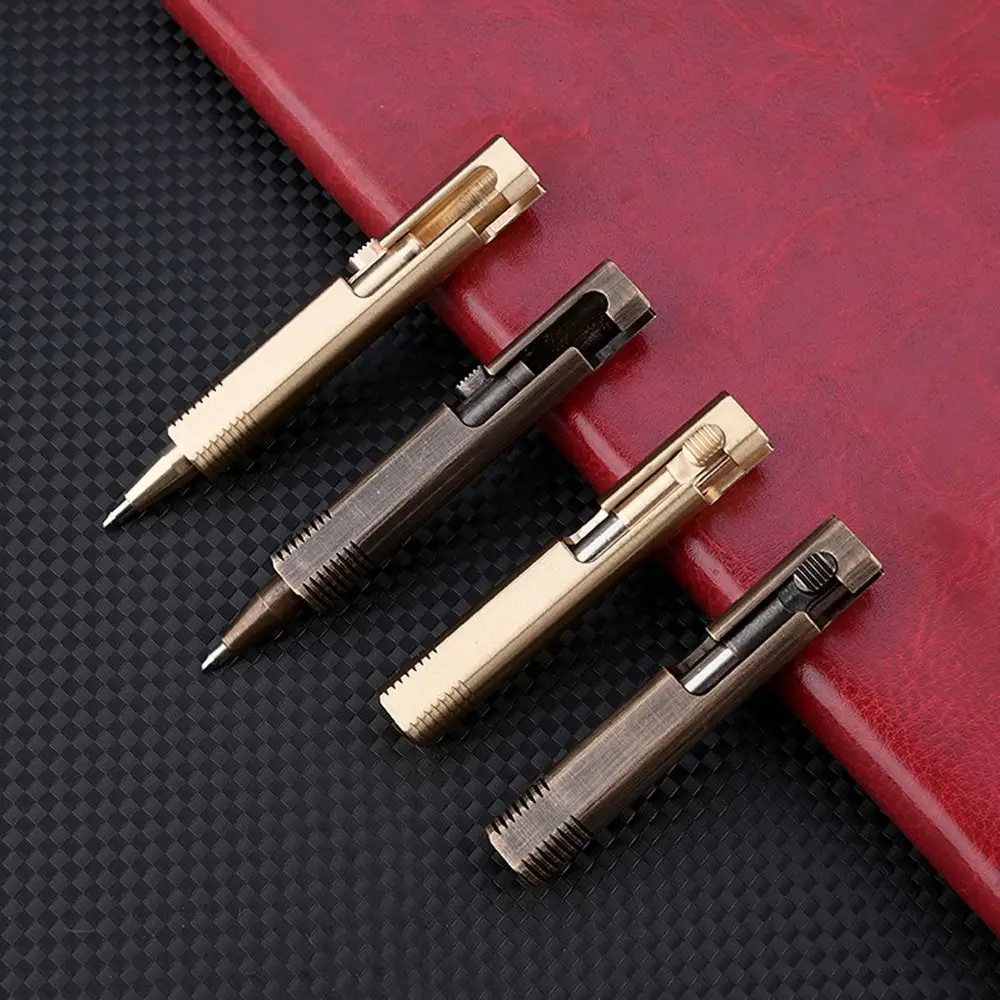 

Durable Brass Mini Ballpoint Pen Replaceable Ink Compact Pocket Ballpoint Pen Ballpoint Pen Office Use