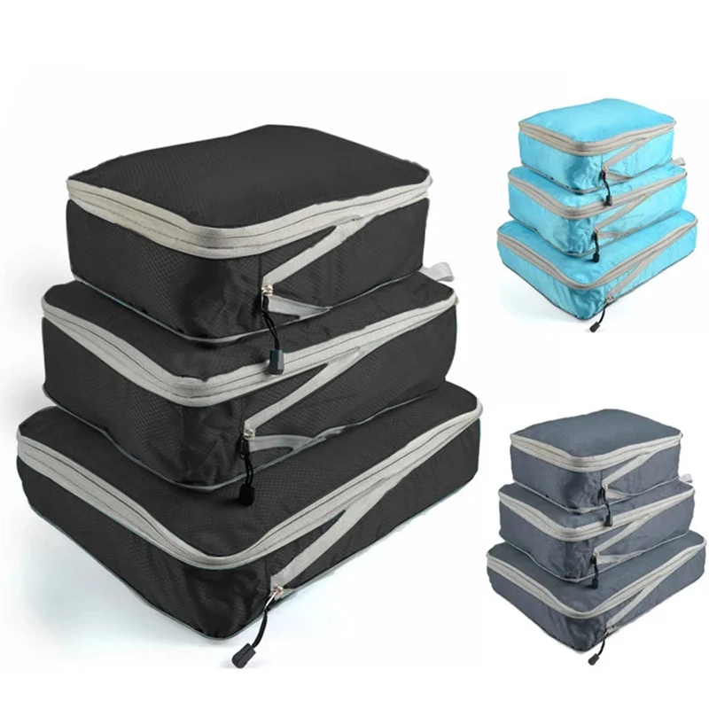 3pcs Oversized Storage Bag Travel Compressible Storage Set Luggage Sorting And Organizing Storage Bag Expandable Packaging Bag