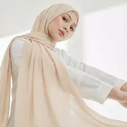 Gute Qualität Schwere Chiffon Schal Premium Muslimische Frauen Hijabs Plain Gute Nähte Maxi Wrap Einfarbig Musulman Femme Schals