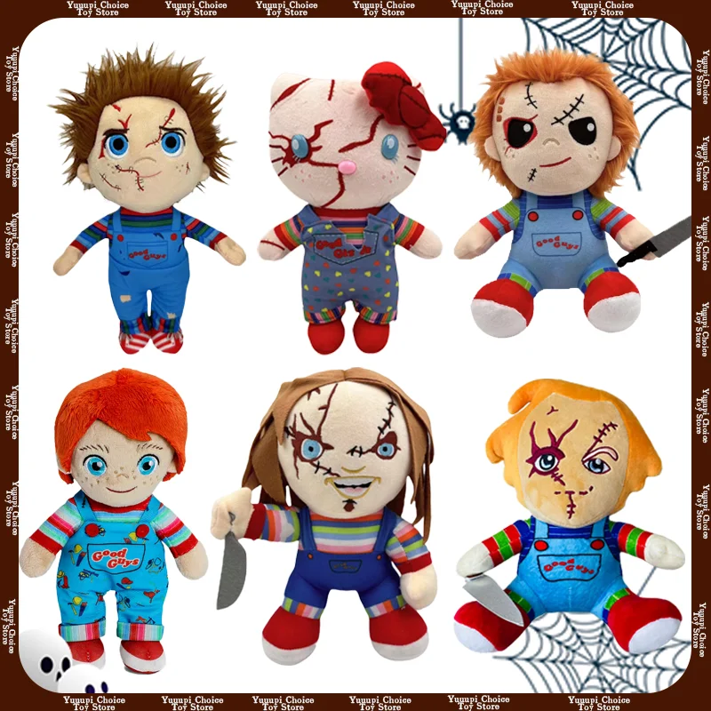 Movie Chucky Halloween Plush Scary Horrible Stuffed Chucky Clown Toy Clown\'s Soul Regen Home Halloween Decor Kids Birthday Gifts