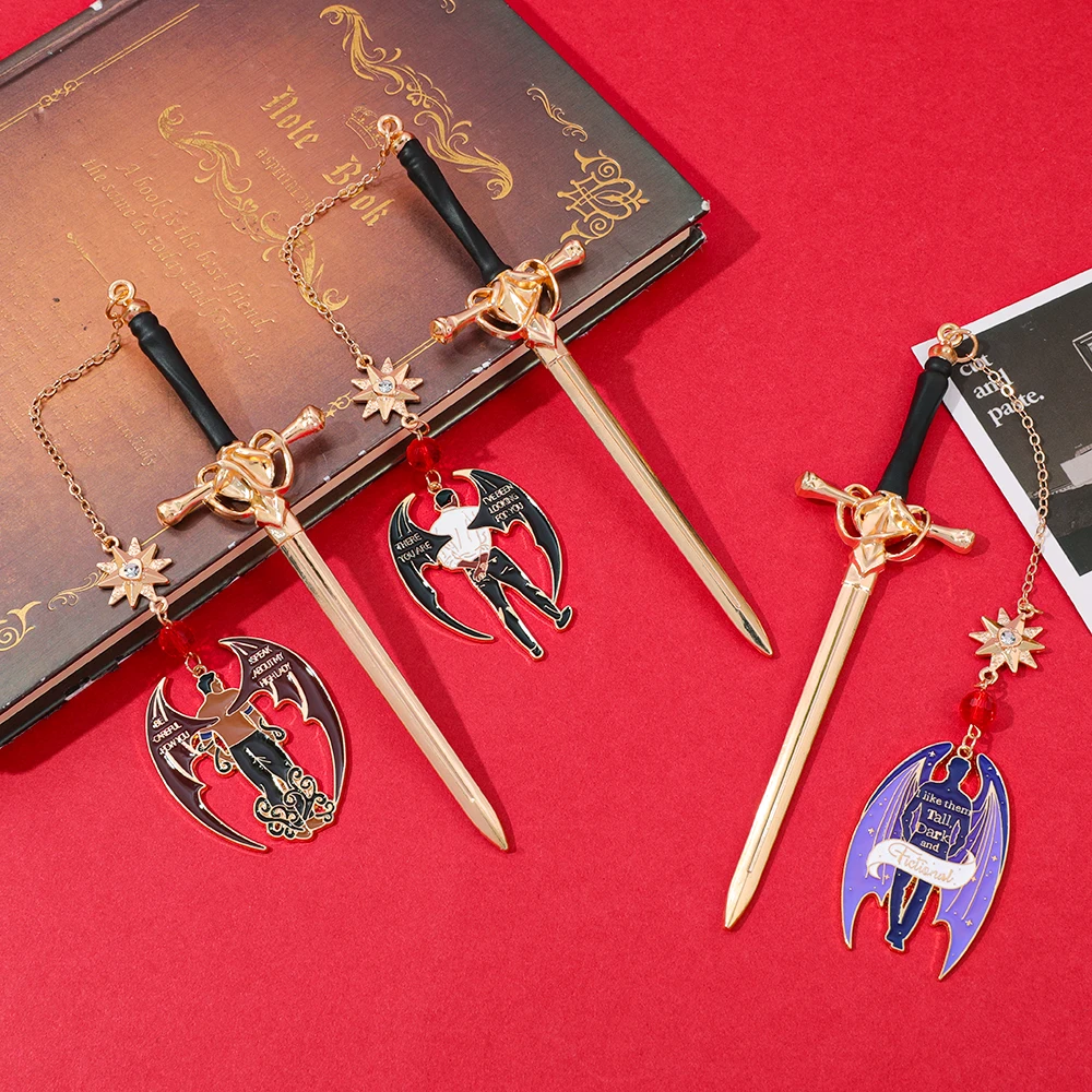 

ACOTAR Фэнтезийная серия для взрослых, эльф-воин, лорд, цветная эмалированная подвеска, закладка с мечом, волшебная бирка для страниц.