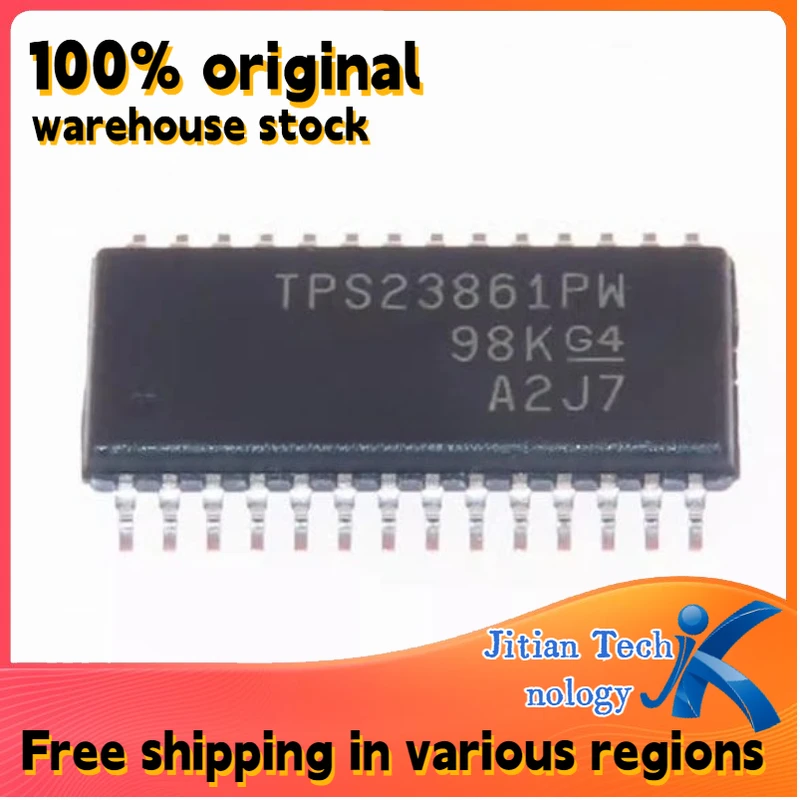 100%Original New in Stock 10PCS TPS23861PWR logo TPS23861PW TSSOP-28 Four-port Ethernet controller chip Channel direct sales