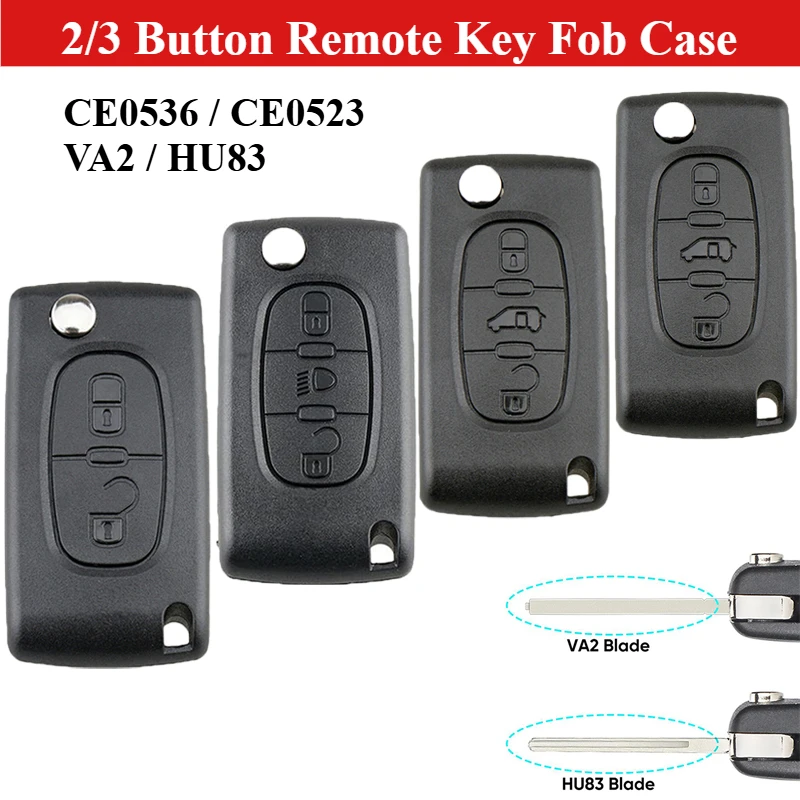 

2/3 Button Car Remote Key Fob Case For Citroen C2 C3 C4 C5 C6 DS3 Berlingo For Peugeot Partner Expert CE0536 CE0523 Accessories