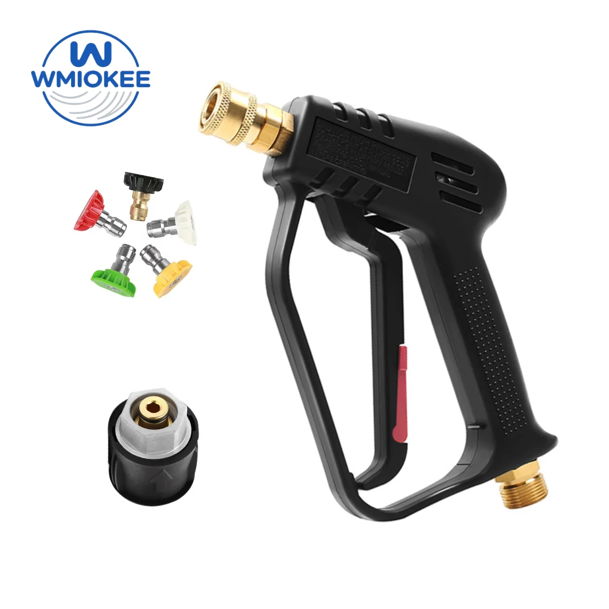 4000PSI High Pressure Washer Gun with 5 Quick Nozzles M22-14 Quick Connectors Compatible Karcher Lavor Nilfisk for Car Washing
