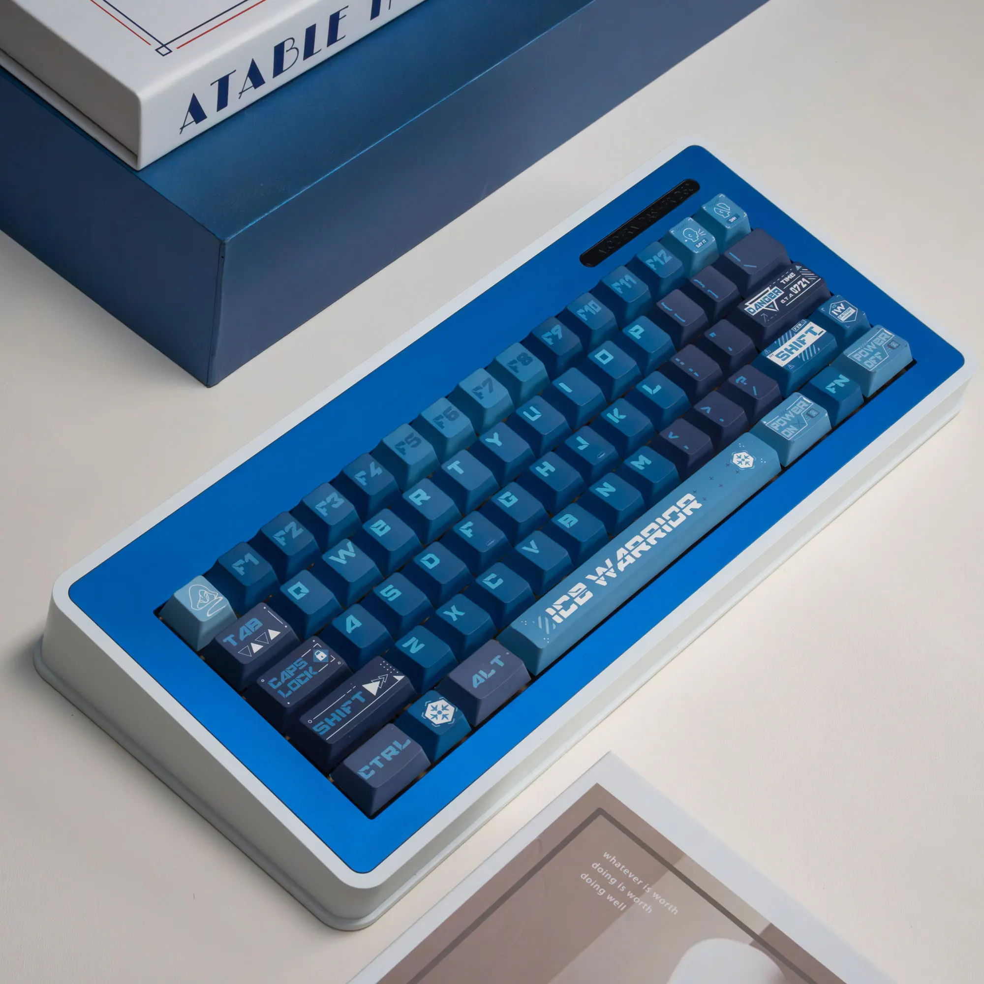 Fallen Dreamland, Ice Samurai themed keycaps, factory height keycaps for mechanical keyboards