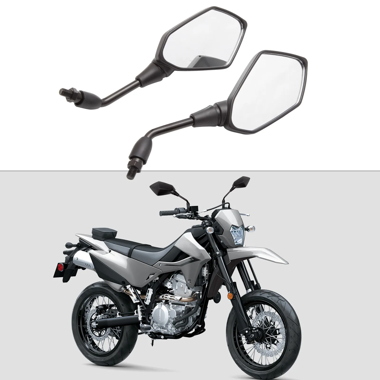

Pair Motorcycle Rear view Side Mirror For Kawasaki KLX 230 250 300 650 Durable