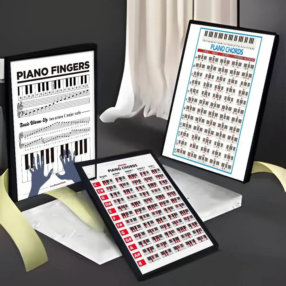 Beginner Piano Chords Poster HD art sticky wall waterproof home living room bedroom aesthetic decoration