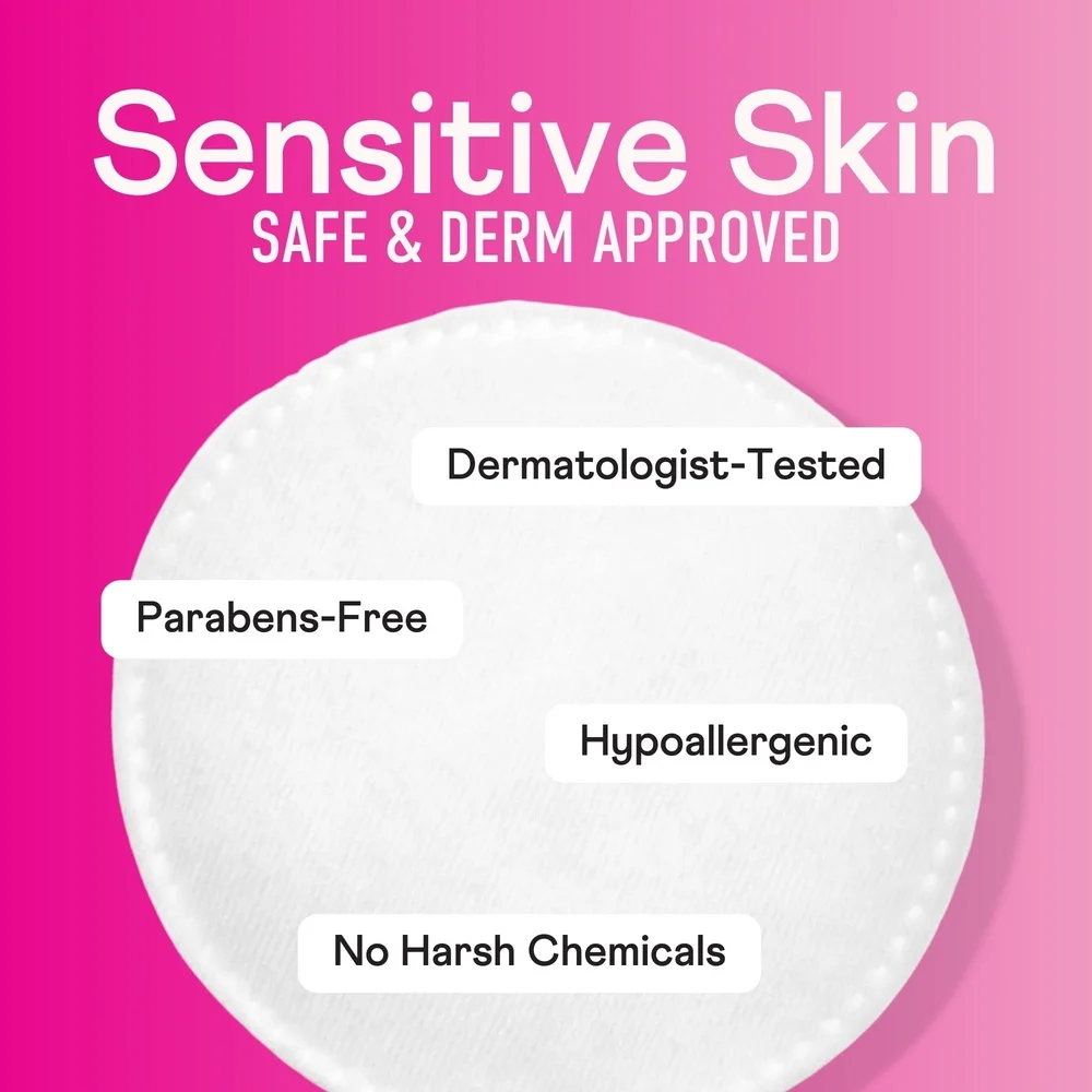 คลอรีนฟรีผ้าฝ้ายรอบพรีเมี่ยมสองด้านนุ่มดูดซับ Hypoallergenic Sensitive Skin ปลอดภัยย่อยสลายได้แต่งหน้า