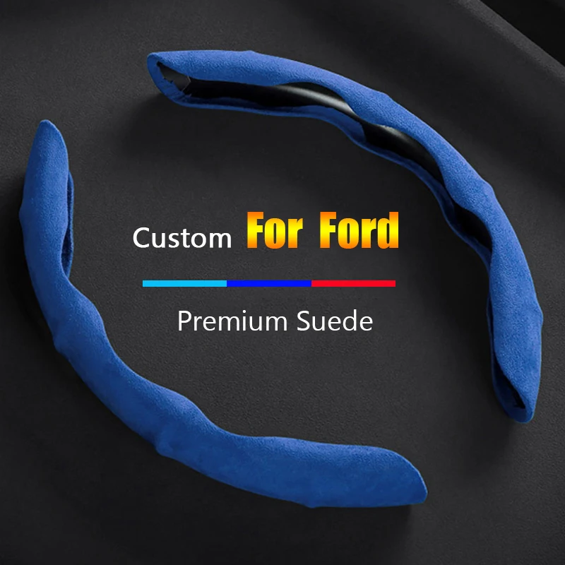 

Car Steering Wheel Cover Suede For Ford Focus 3 4 5Mondeo Fiesta Kuga Ranger Escort Explorer F150 MK3 MK4 Protector Accessories