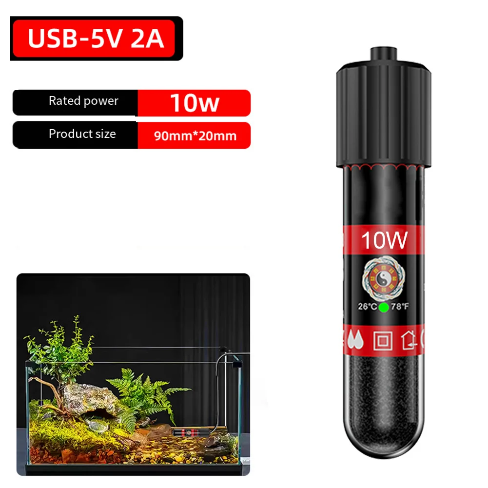 Aquarium Submersible Aquarium Heater Rod Three-layer Waterproof Design For Fish Tank Heater Quick Heating Accessories 90*20mm