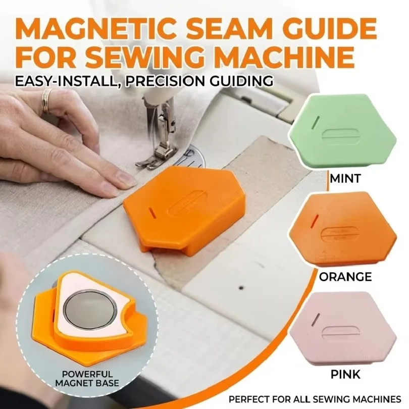 Sewing Magnetic Seam Guide Multifunctional Ruler Hemmer Universal Polygonal Anti Curling Positioner Quilting Machine Accessory