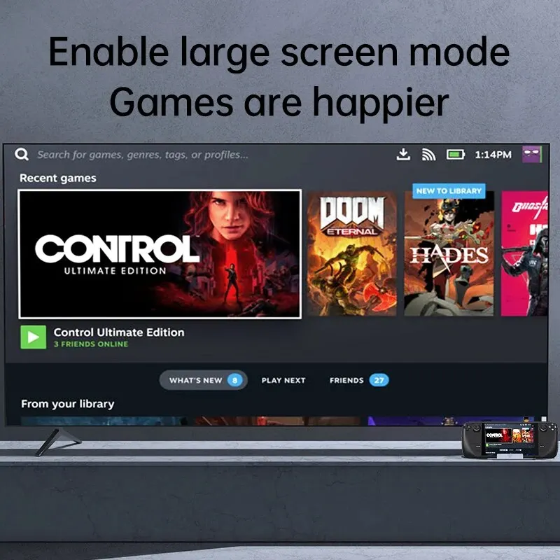محطة إرساء مع منفذ كابل شبكة ، محور 5 في 1 ، Hdmi4K ، يدعم PD ، مناسب لمفتاح بخار الكمبيوتر #4
