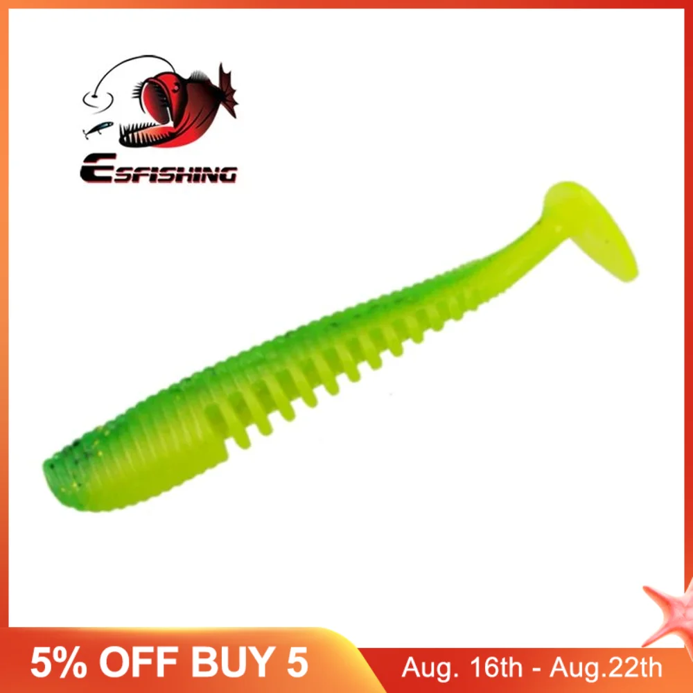 

ESFISHING T Tail Soft Lure FLK Minnow 40mm 12pcs Leurre Souple Feeder Fishing Bass Lure Crankbait Wobblers