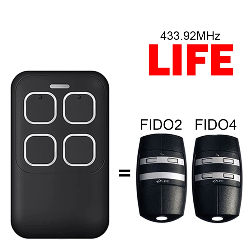 LIFE FIDO2 FIDO4 Gate Opener Remote Control Garage 433.92MHz Garage Remote Control Door LIFE FIDO4 Controller For Electric Gate