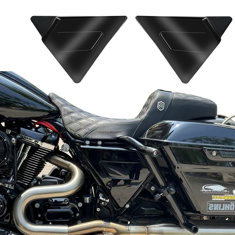 

Motorcycle Triangle Side Battery Covers for Harley Touring Road King Street Electra Glide Ultra Classic 2009-2023