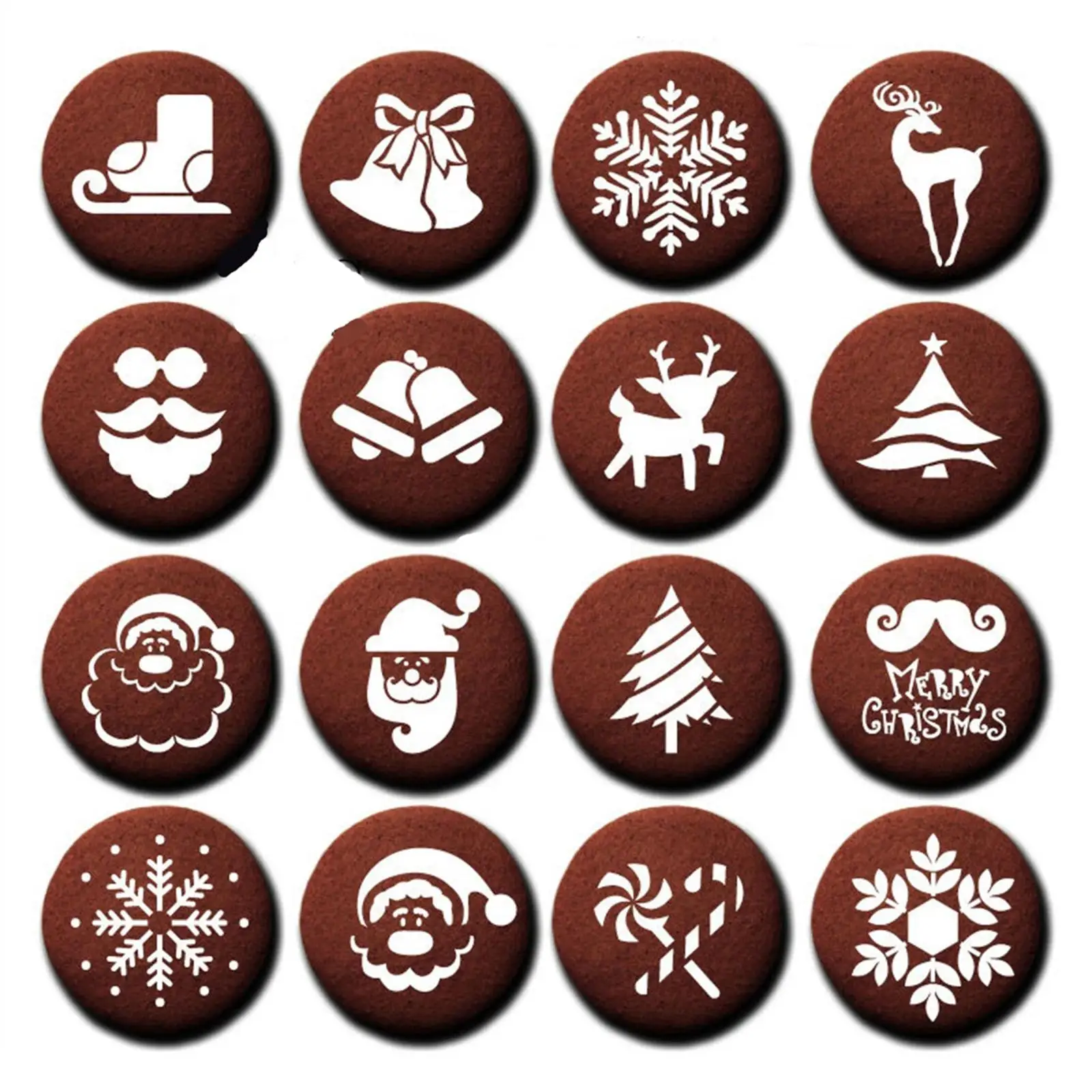 Coffee Decorating Stencils PETG Foam Latte Art Painting Template for Café Hot Chocolate Cake Cupcake