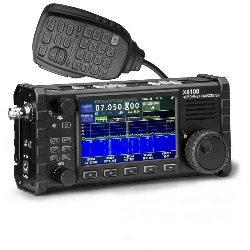 50MHz HF Transceiver All Mode Transceiver Portable SDR Shortwave Transceiver Build-in Auto Antenna Tuner