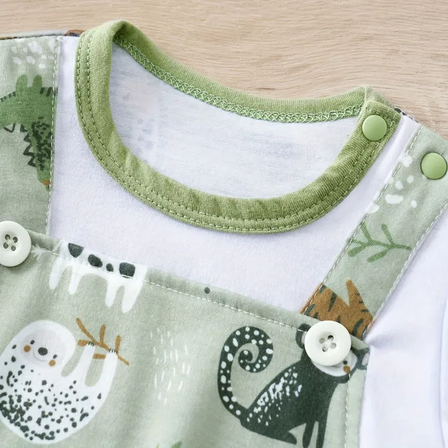 IURNXB Adorable Infant Zoo Animal Print Romper for Boy Newborn Baby Faux Two-Piece Bodysuit with Short Sleeves Casual Play Wear 3 IURNXB Adorable Infant Zoo Animal Print Romper for Boy Newborn Baby Faux Two-Piece Bodysuit with Short Sleeves Casual Play Wear 3