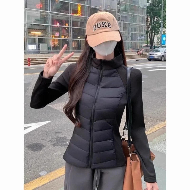 

Женская легкая куртка Slim Fit из хлопка с пэчворком, воротником-стойкой, для активного отдыха, с внутренней подкладкой из полиэфирного волокна, производство Китай