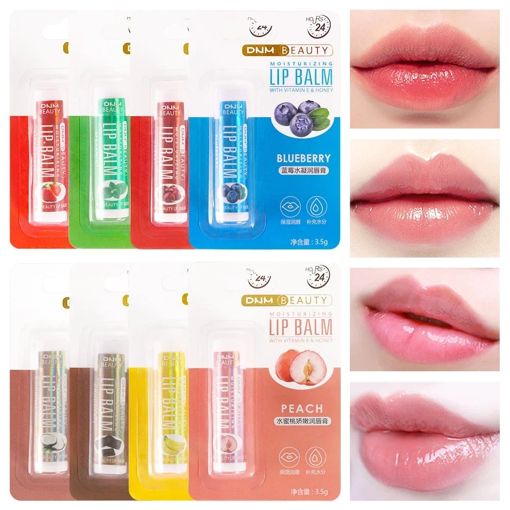 Bálsamo labial de fruta, Aceite hidratante de larga duración, transparente, Natural, Aloe labial, maquillaje para el cuidado de los labios, moda de invierno