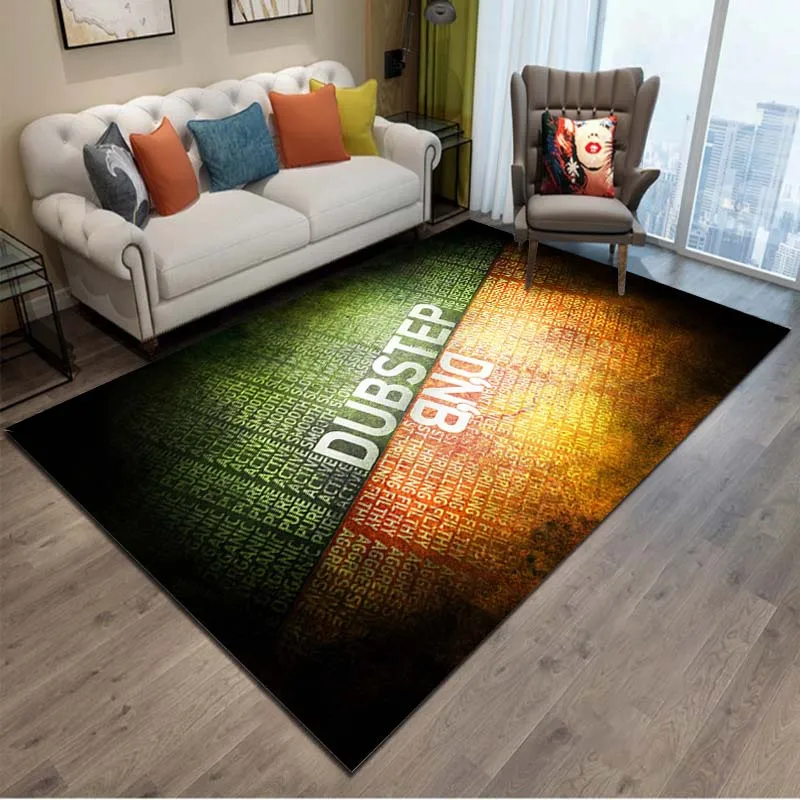 15 Sizes Drum and Bass Music Instrument Area Rug Carpet for Living Room Bedroom Sofa Doormat Decor,Kid Play Non-slip Floor Mat