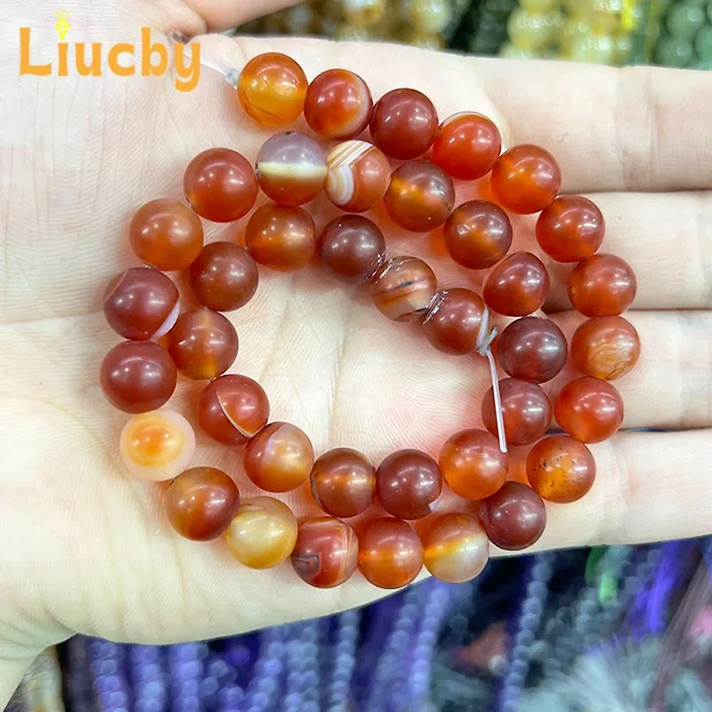 Naturstein, mattes Rot, gestreifte Achatperlen für die Schmuckherstellung, DIY, Damenohrringe, Accessoires, Bastelarbeiten, 15 Zoll, 4/6/8/10/12/14 mm. – Detail 7