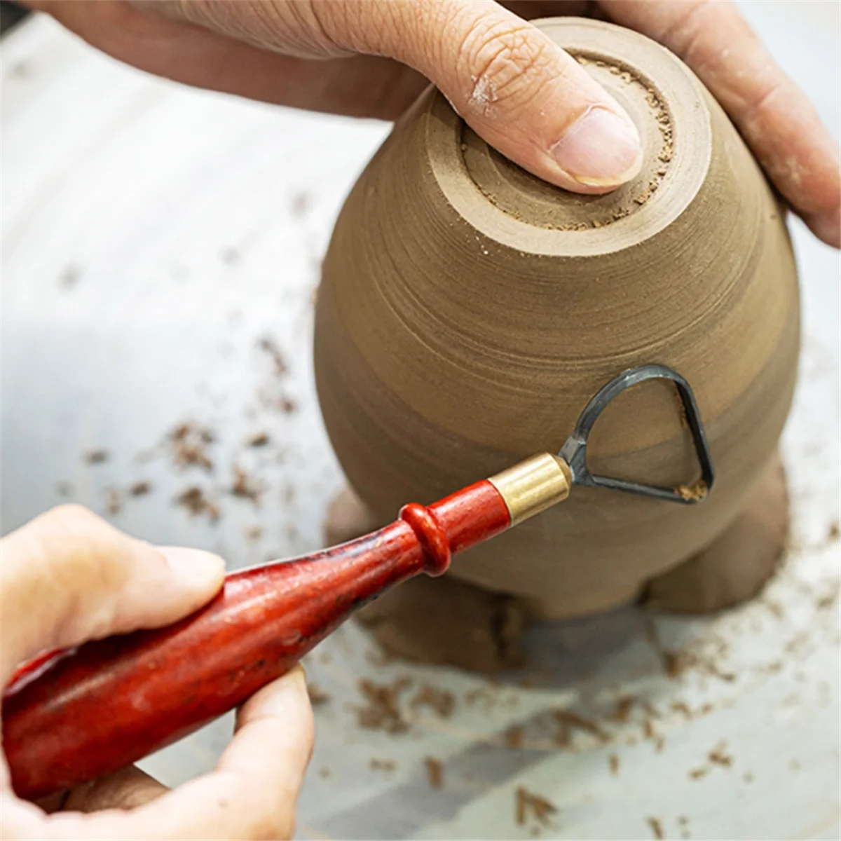 

A32P_Pottery Repair Tools Tungsten Steel Texture Ring Knife DIY Ceramic Sculpture Scraping Texture Carving Tools,L-Shaped