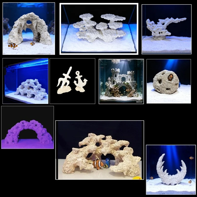 Neues Korallenbasis-Unterschlupf DIY Aquarium-Landschaftsdekoration Korallenriff-Anemonen-Nest Sicheres Naturmaterial Aquarium-Ornament
