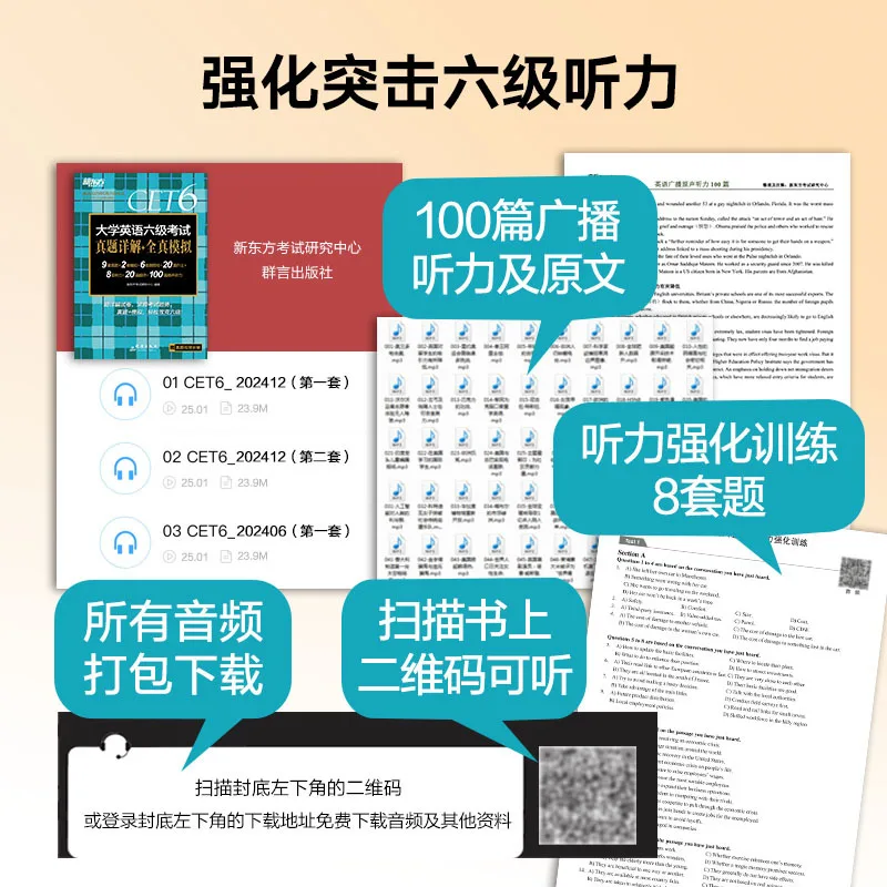 Detailed Explanation of College English Test Band 6 Real Exam Questions+Intensive Training with Full Reality Simulated Questions