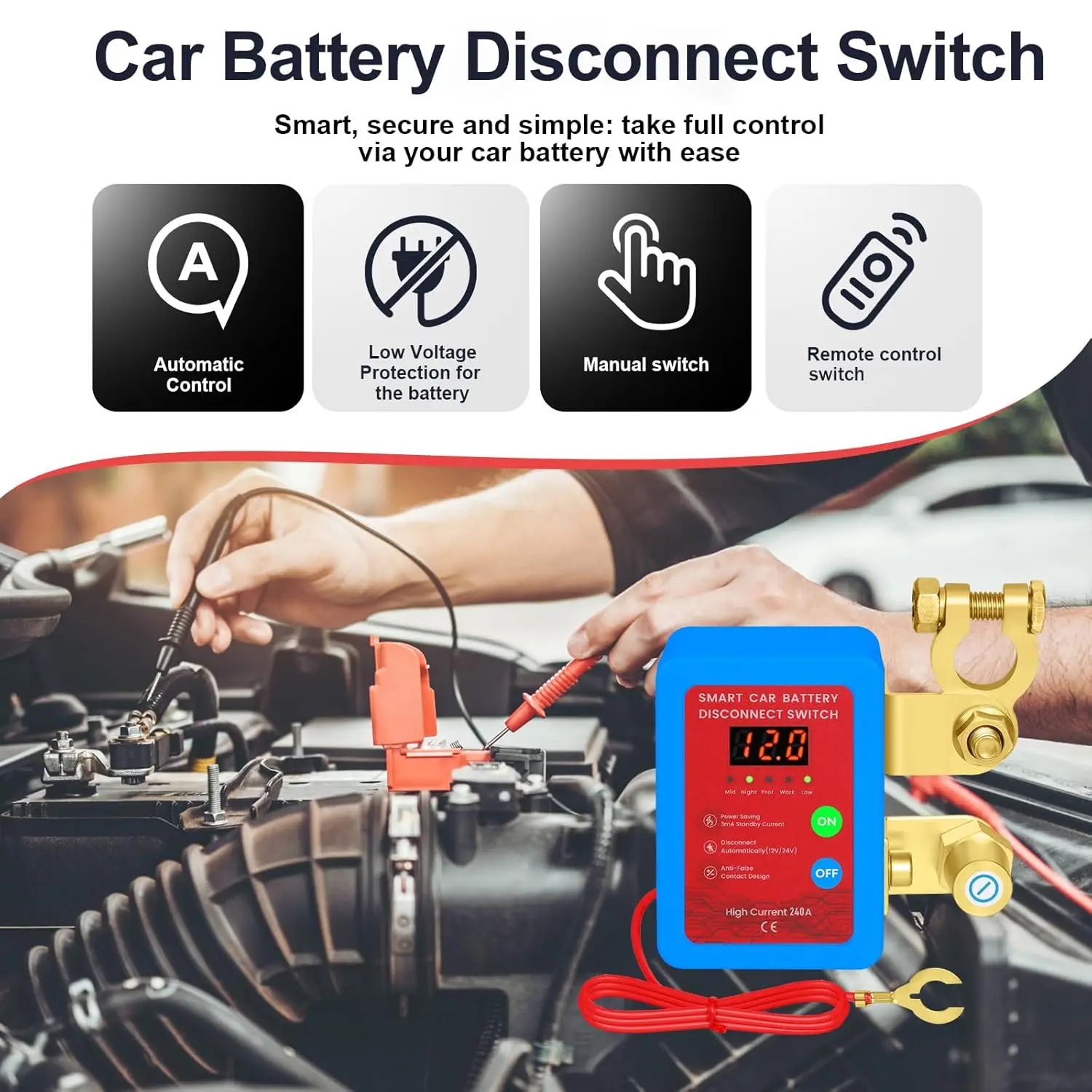 12V Fernbedienung Batterie Trennschalter Smart Spannung Auto Batterie Kill Schalter für Fahrzeug RV ATV Lkw Boot mit LED – Detail 10