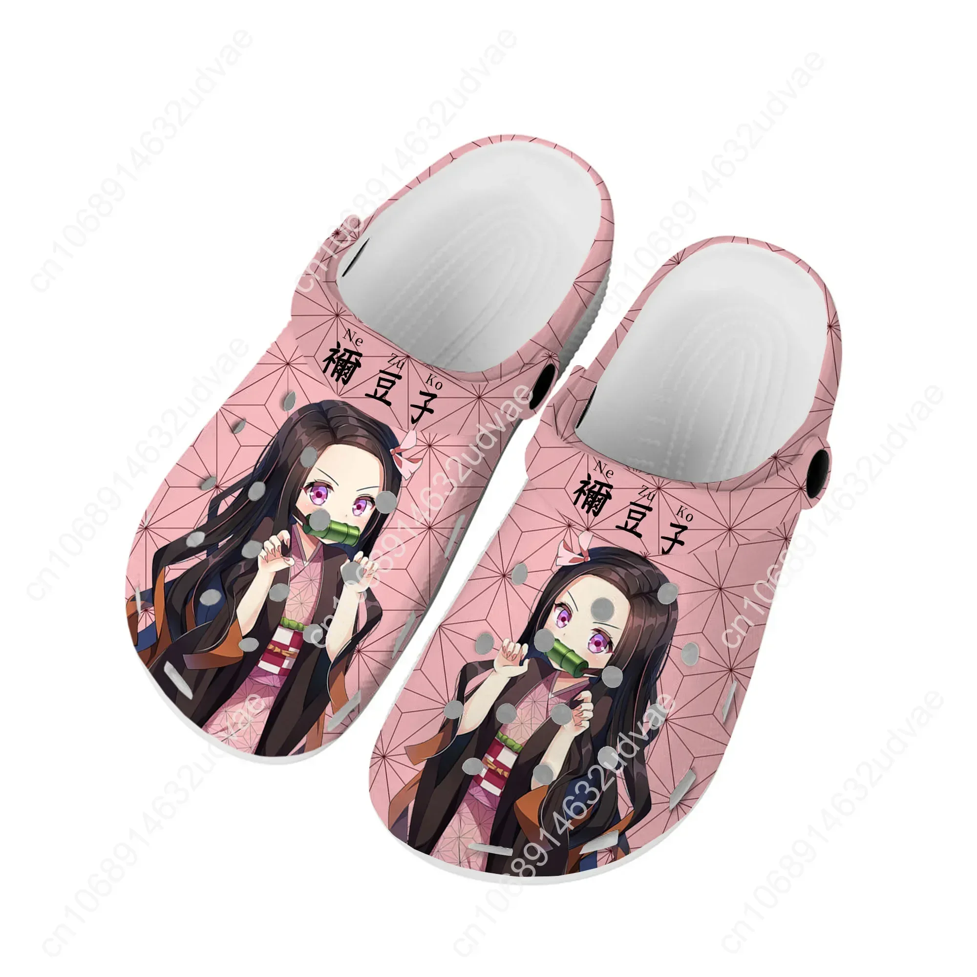 Zuecos de Anime Demon Slayer Kimetsu No Yaiba para el hogar, Tanjirou Nezuko, zapatos de agua personalizados, zapatillas de agujero de playa de jardín para adolescentes, hombres y mujeres