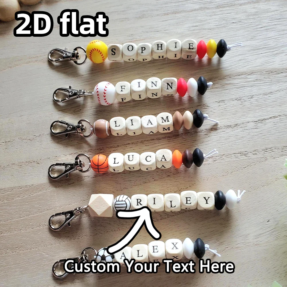 1PC Custom Name Sports Keychain, Personalized Key Ring for Athletes, Team Gift Single Item
