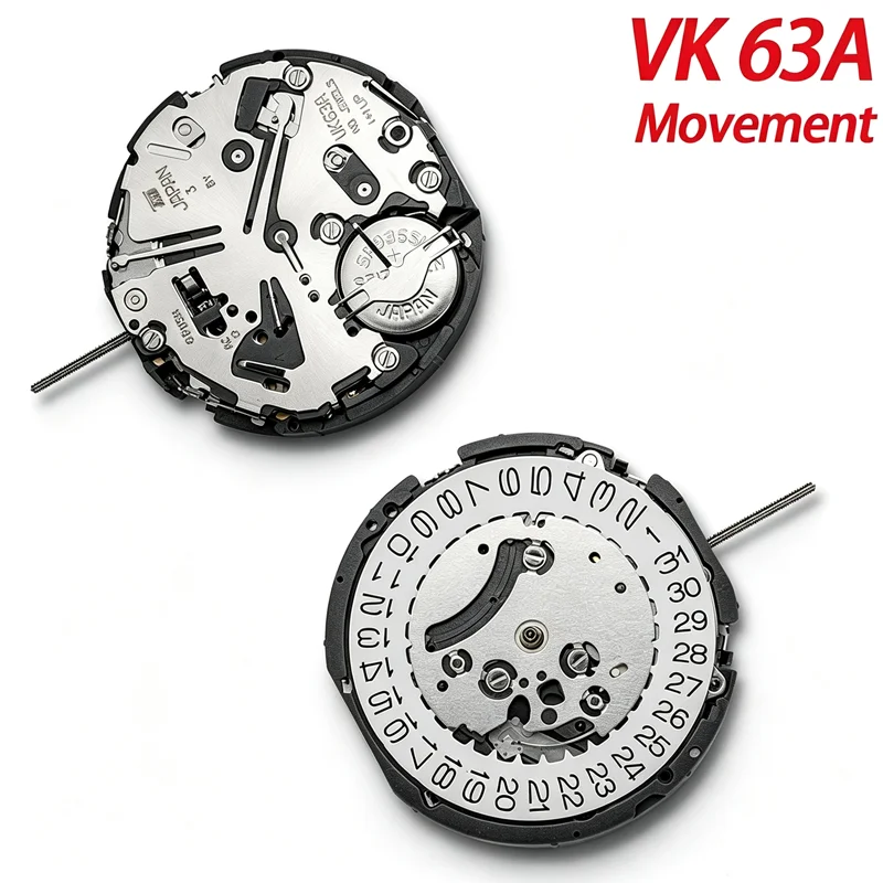 Japan VK63 VK63A VK64 Automatic Mechanical Movement At 3 o'clock/6 o'clock Calendar High Accuracy Replace Movement