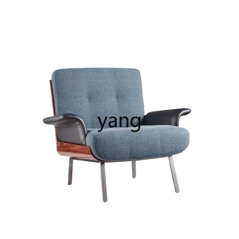 LH light luxury retro single living room simple cotton and linen casual chair