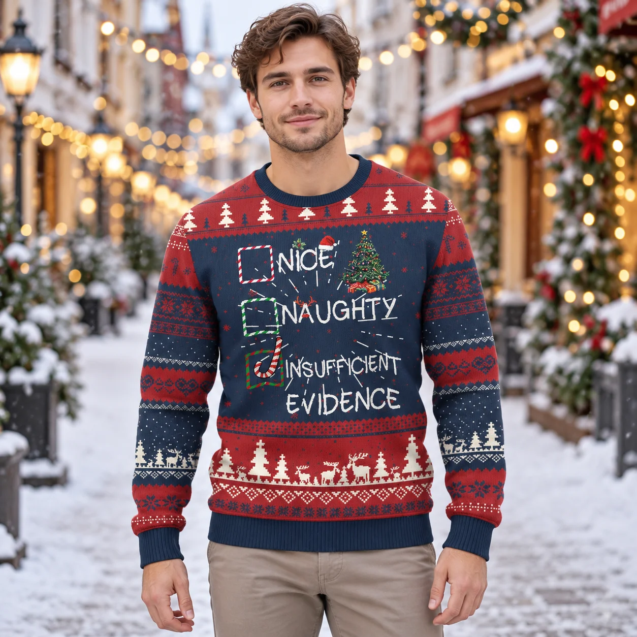 New Deck Your Holiday Outfit with Tree Print Sweaters An Ugly Christmas Sweater for Winter Parties and Christmas Family Photos