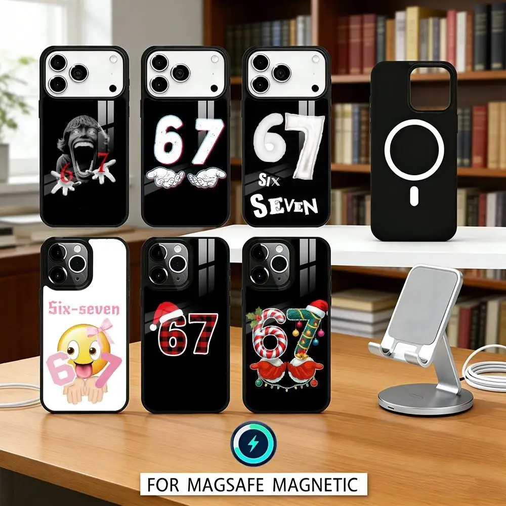 

67 Six Seven Phone Case For iPhone 17,16,15,14,13,12,Pro,Max For Magsafe Magnetic Wireless Charging