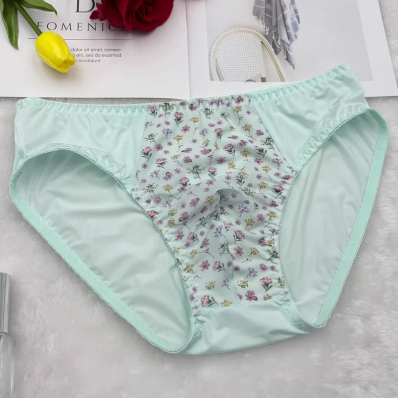 

Sexy Men Briefs Silky Elasticity Printing Soft Breathable Panties Sissy Underwear