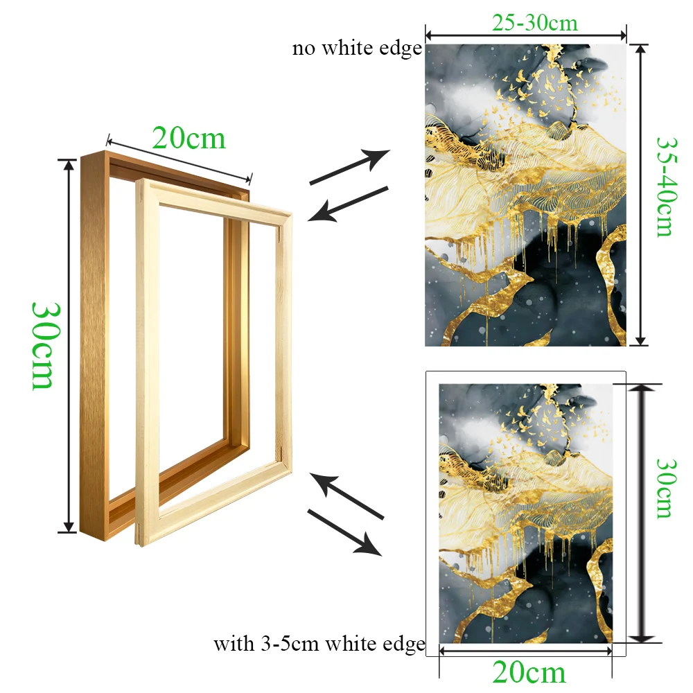 7 Colors 40x50 30x40 Kit DIY Frame Metal Picture Photo Frames Gold Silver Black White Canvas Painting Frame Wall Art Home Decor