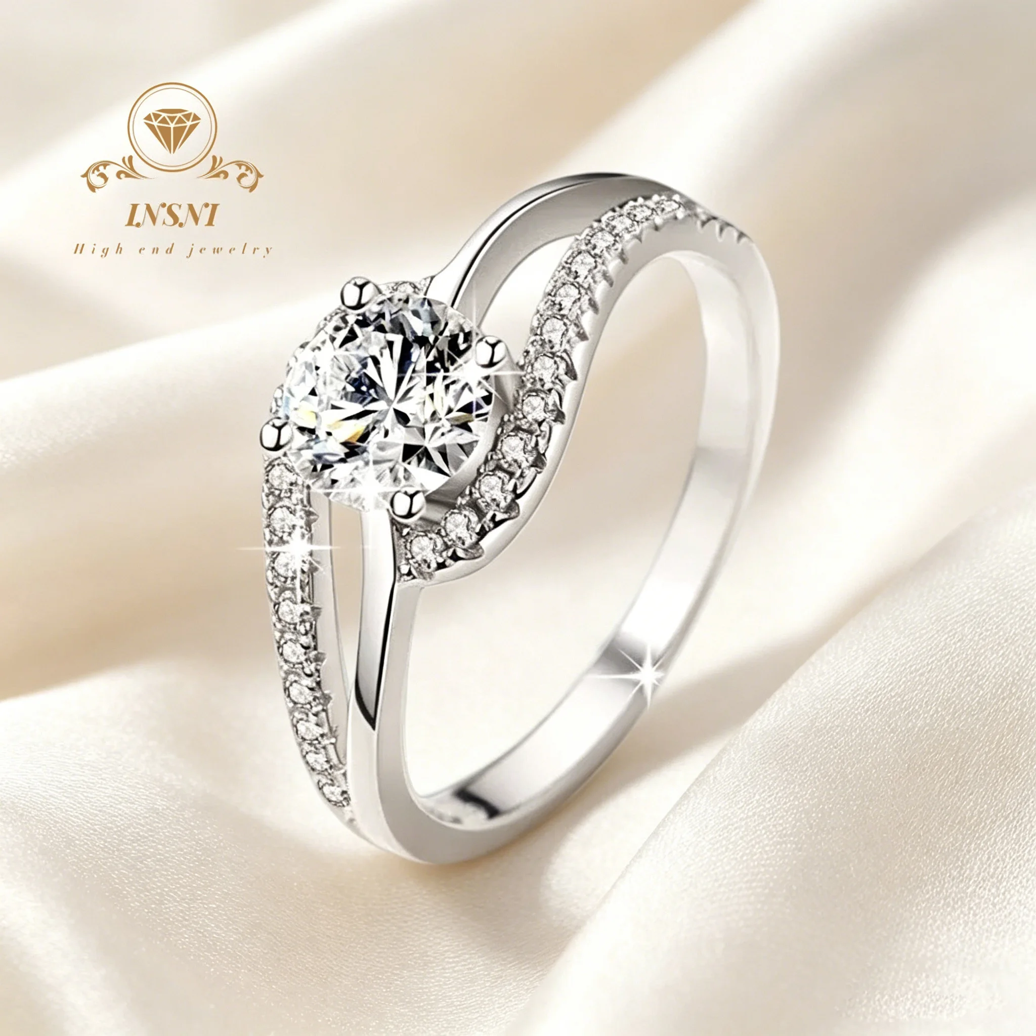 0.8ct Angel's Eye Mobius Moissanite Rings S925 Silver Women's Certified Minimalist Design Free Gift Stylish Durable Non-allergic
