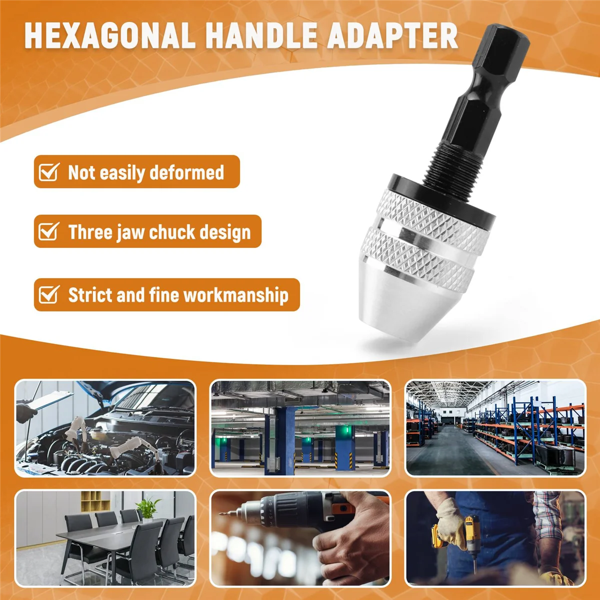 A75K فضي + أسود 6 مم مثقاب بدون مفتاح تشاك محول التغيير السريع محول عرافة عرقوب